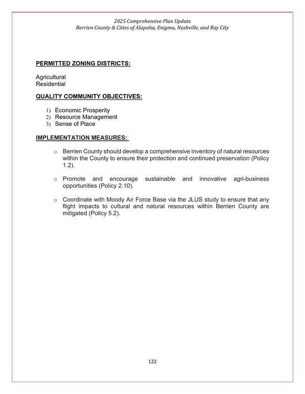 [Permitted Zoning District, Quality Community Objectives, and Implementation Measures]