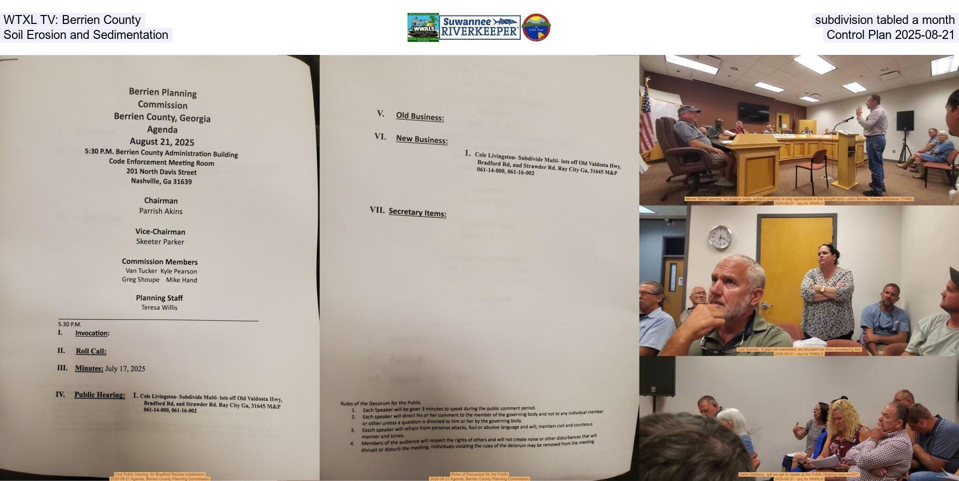 WTXL TV: Berrien County subdivision tabled a month, Soil Erosion and Sedimentation Control Plan 2025-08-21