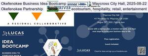 [Okefenokee Business Idea Bootcamp, Waycross City Hall, 2025-08-22, Okefenokee Partnership, ecotourism, hospitality, retail, entertainment]