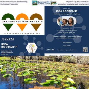 [Okefenokee Business Idea Bootcamp, Waycross City Hall, 2025-08-22, Okefenokee Partnership, ecotourism, hospitality, retail, entertainment]