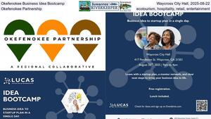 [Okefenokee Business Idea Bootcamp, Waycross City Hall, 2025-08-22, Okefenokee Partnership, ecotourism, hospitality, retail, entertainment]