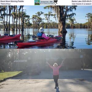 [Black Moon Morning Paddle, Banks Lake 2025-08-23, Third of four new moons in a season]