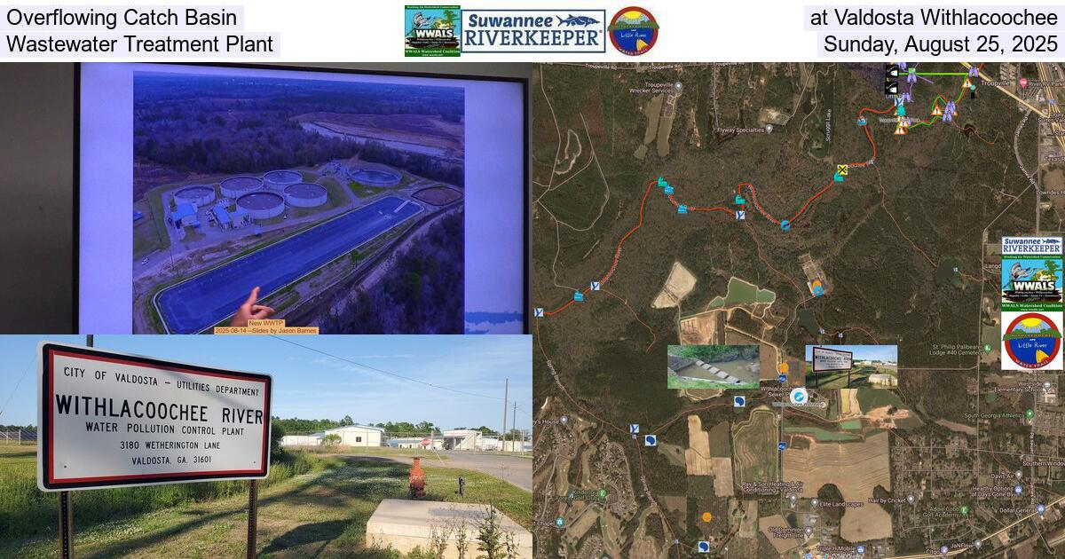 [Overflowing Catch Basin, at Valdosta Withlacoochee, Wastewater Treatment Plant, Sunday, August 25, 2025]