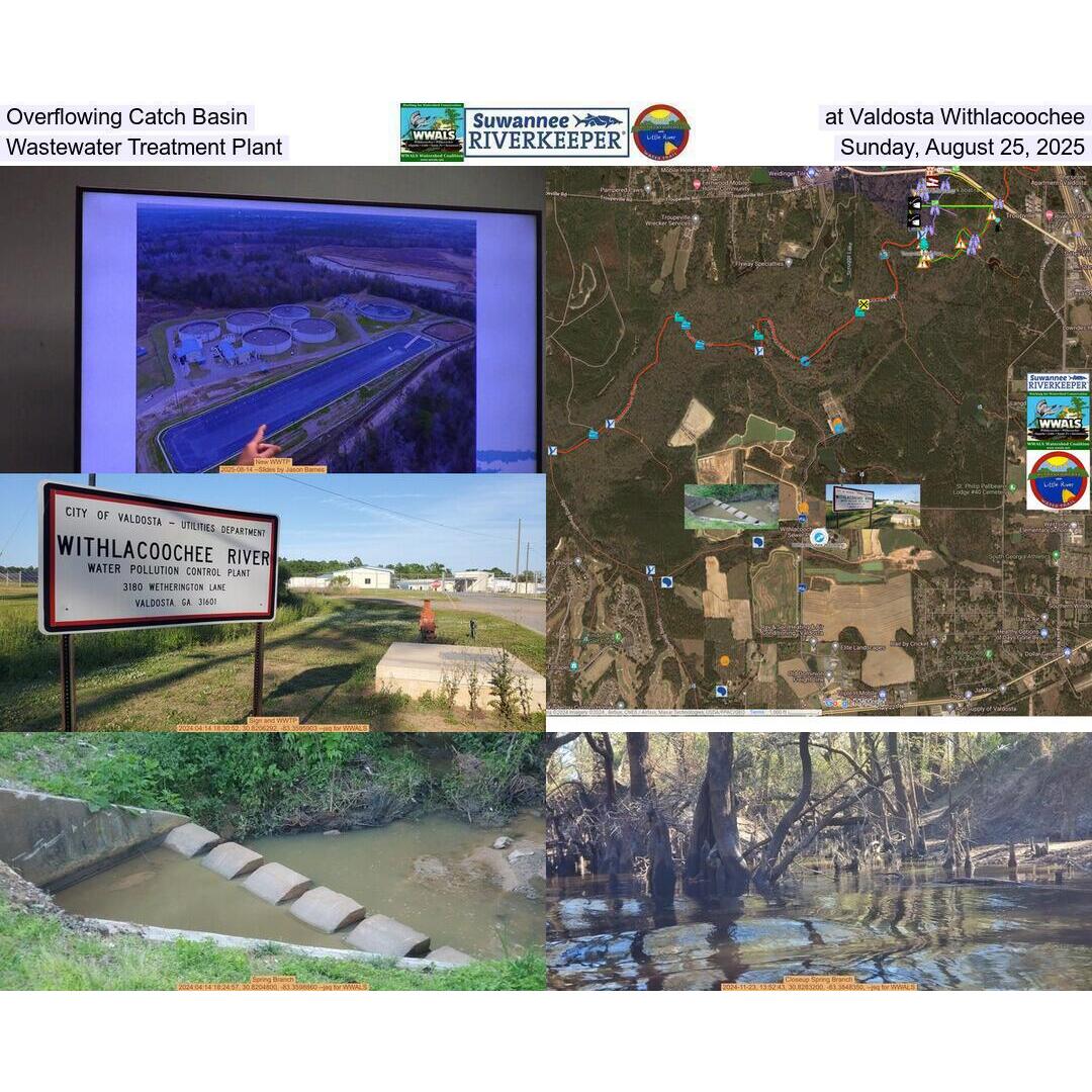Overflowing Catch Basin at Valdosta Withlacoochee, Wastewater Treatment Plant, Sunday, August 25, 2025