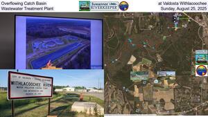 [Overflowing Catch Basin, at Valdosta Withlacoochee, Wastewater Treatment Plant, Sunday, August 25, 2025]