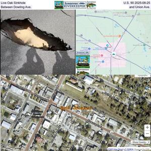 [Live Oak Sinkhole, U.S. 90, 2025-08-25, Between Dowling Ave. and Union Ave.]