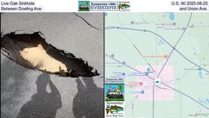 [Live Oak Sinkhole, U.S. 90, 2025-08-25, Between Dowling Ave. and Union Ave.]