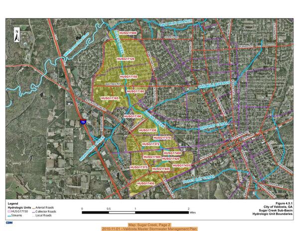 [Map: Sugar Creek, Page 2, 2010-11-01 --Valdosta Master Stormwater Management Plan]
