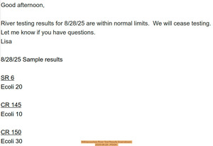 [Withlacoochee River Test Results Downstream, 2025-08-28 --FDOH]