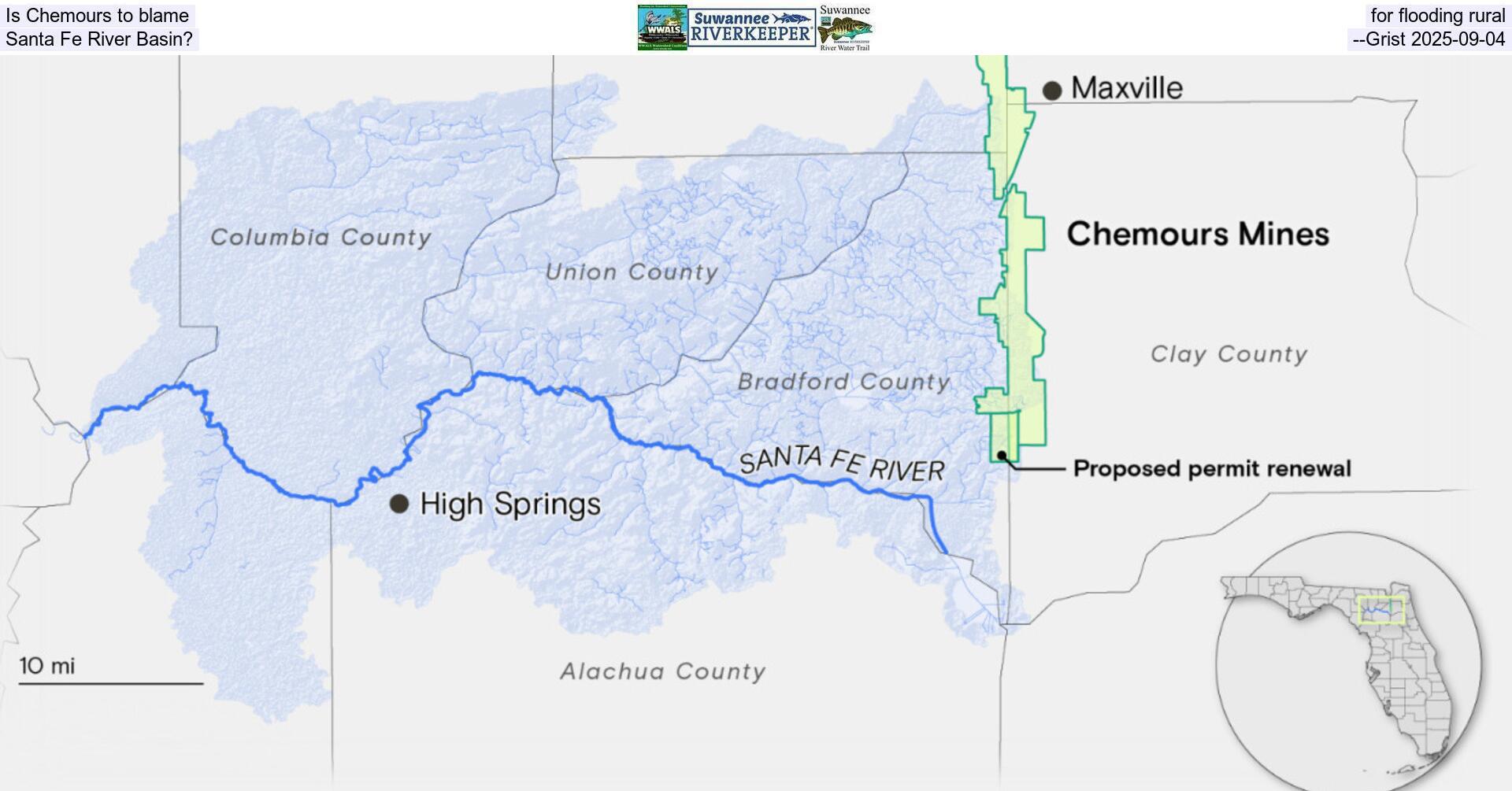 Is Chemours to blame for flooding rural Santa Fe River Basin? --Grist 2025-09-04