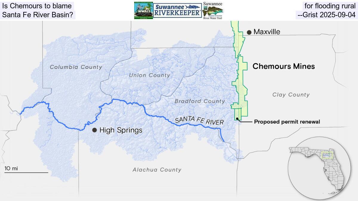 Is Chemours to blame for flooding rural Santa Fe River Basin? --Grist 2025-09-04
