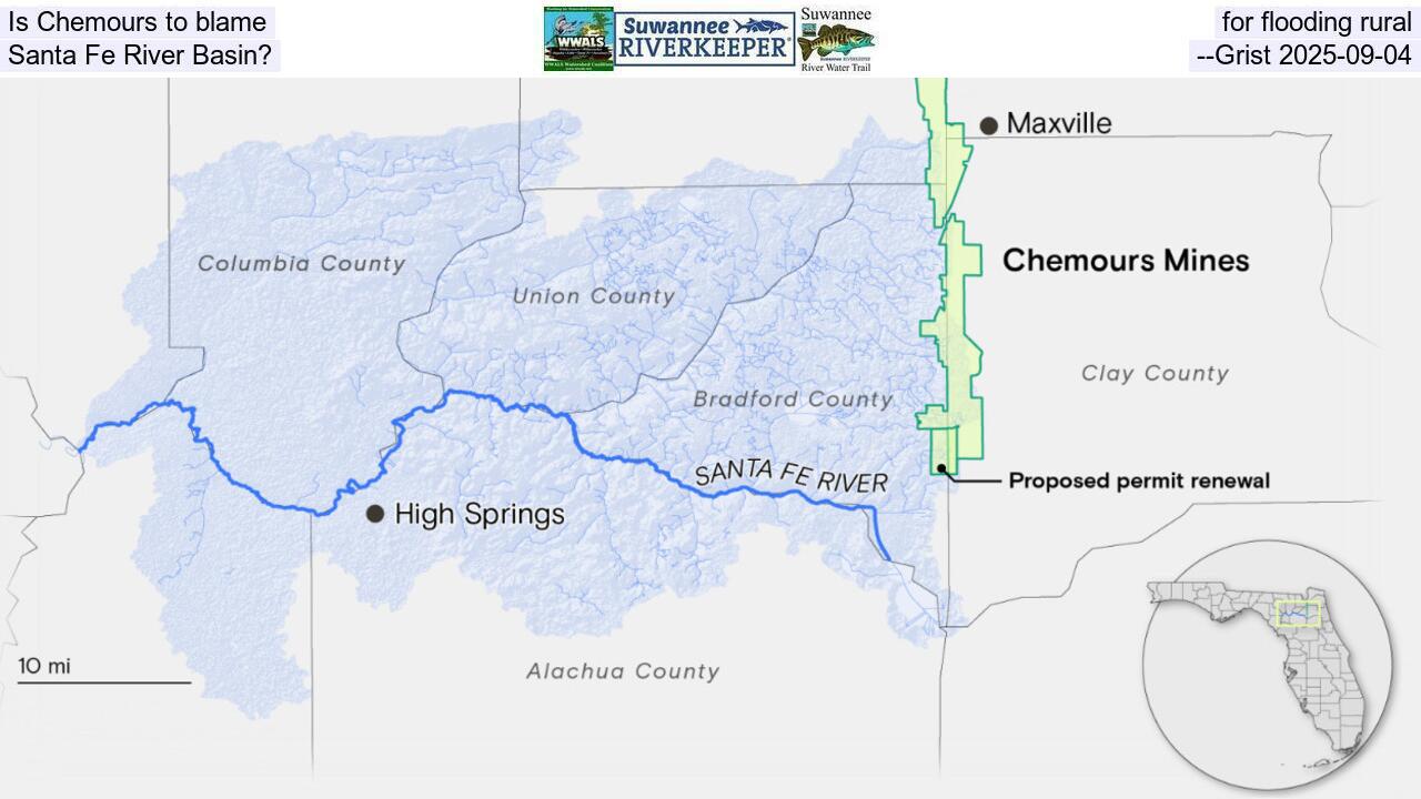 Is Chemours to blame for flooding rural Santa Fe River Basin? --Grist 2025-09-04