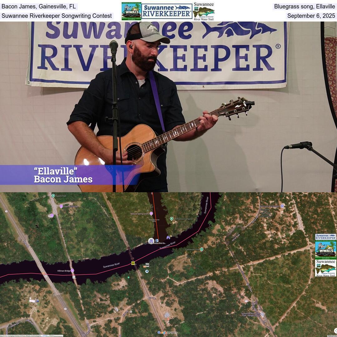 Bacon James, Gainesville, FL, Bluegrass song, Ellaville, Suwannee Riverkeeper Songwriting Contest, September 6, 2025
