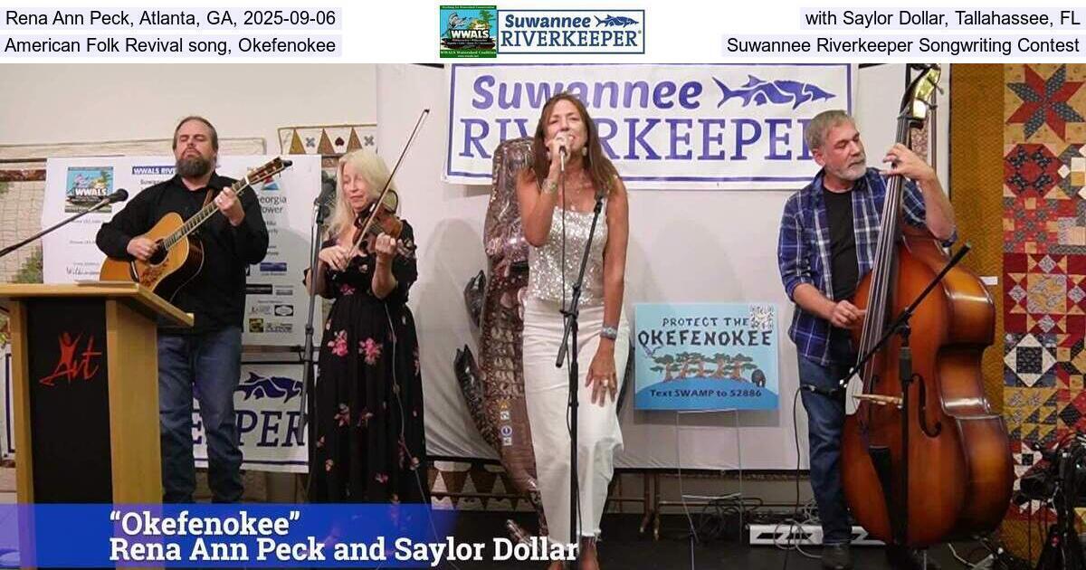 [Rena Ann Peck, Atlanta, GA, 2025-09-06, with Saylor Dollar, Tallahassee, FL, American Folk Revival song, Okefenokee, Suwannee Riverkeeper Songwriting Contest]