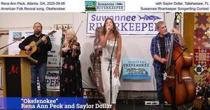 [Rena Ann Peck, Atlanta, GA, 2025-09-06, with Saylor Dollar, Tallahassee, FL, American Folk Revival song, Okefenokee, Suwannee Riverkeeper Songwriting Contest]