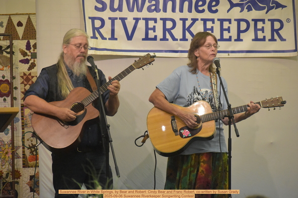 [Suwannee River in White Springs, by Bear and Robert: Cindy Bear and Franc Robert, co-written by Susan Grandy 2025-09-06 Suwannee Riverkeeper Songwriting Contest]