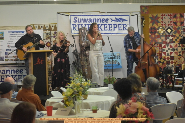 [Okefenokee, by Rena Ann Peck, backed by Saylor Dollar, co-written by Michelle Malone and Jim Woodcox, 2025-09-06 Suwannee Riverkeeper Songwriting Contest]