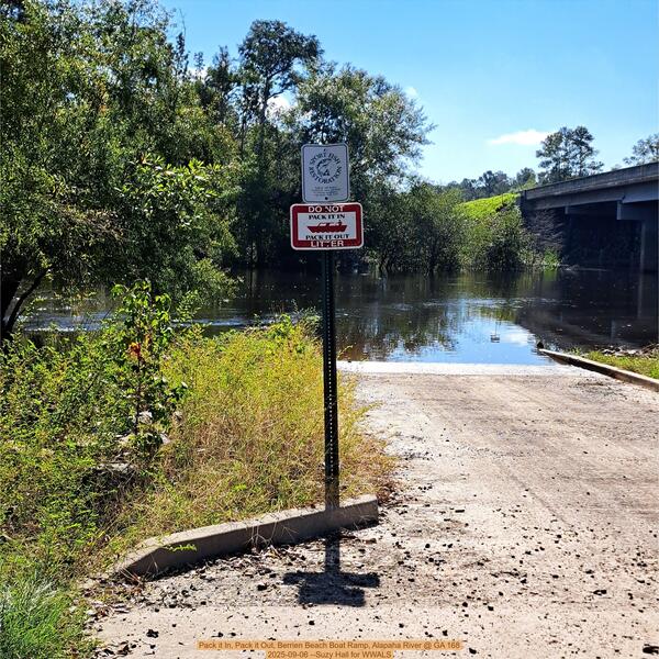 [Pack it In, Pack it Out, Berrien Beach Boat Ramp, Alapaha River @ GA 168 2025-09-06 --Suzy Hall for WWALS]