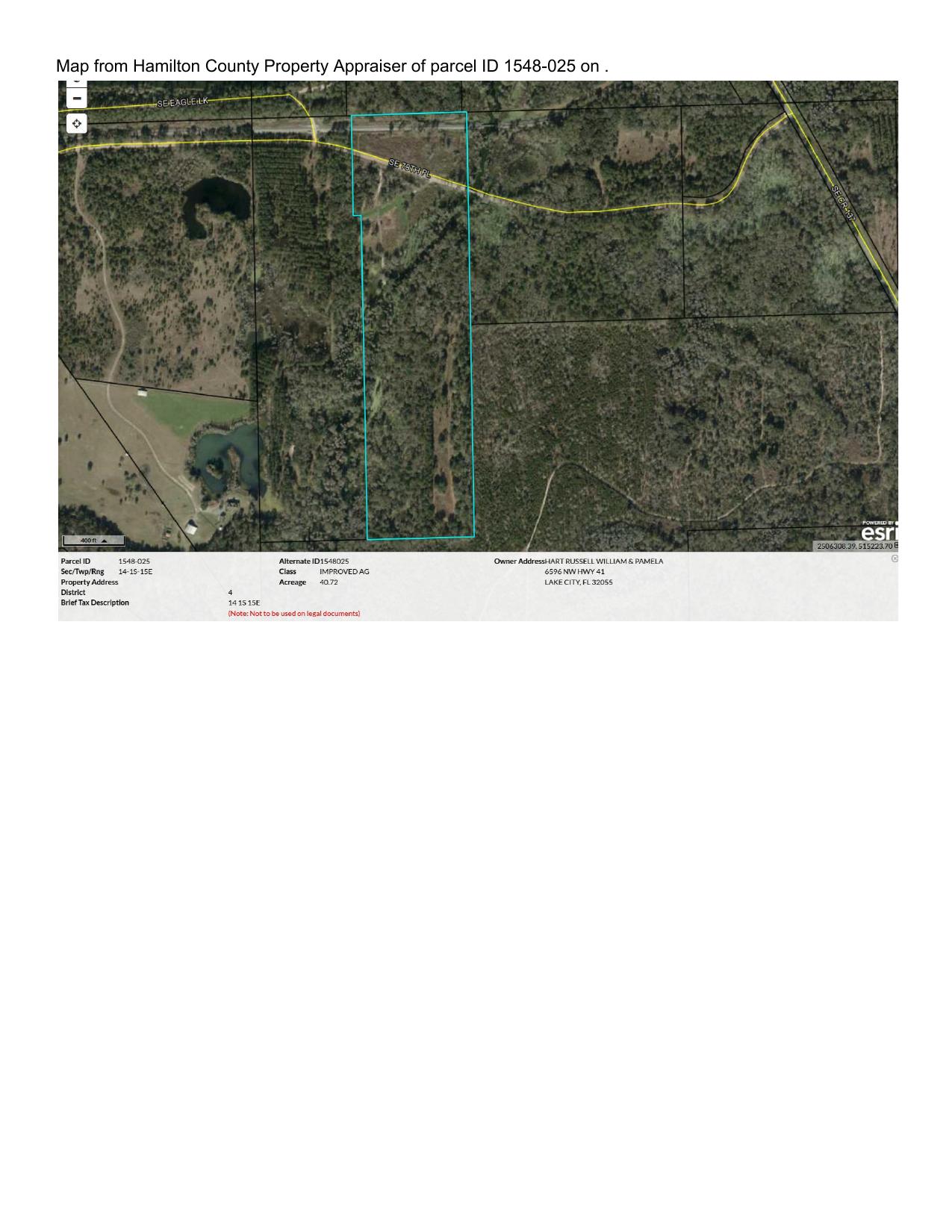 Map: Parcel ID 1548-025, 2025-06-23 --Hamilton County Property Appraiser
