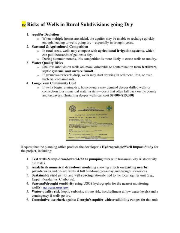 [2: Risks of Wells in Rural Subdivisions going Dry]