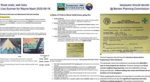 [Road costs, well risks, taxpayers should decide --Lisa Sumner for Wayne Nash 2025-09-18 @ Berrien Planning Commission]