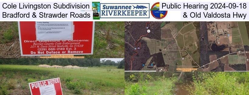 Cole Livingston Subdivision, Public Hearing 2024-09-18, Bradford & Strawder Roads & Old Valdosta Hwy
