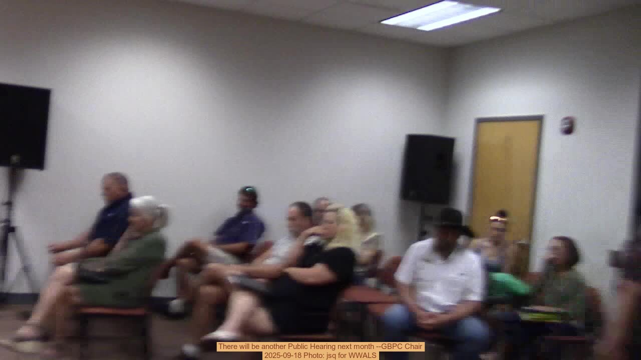 Movie: There will be another Public Hearing next month --GBPC Chair 2025-09-18 Photo: jsq for WWALS