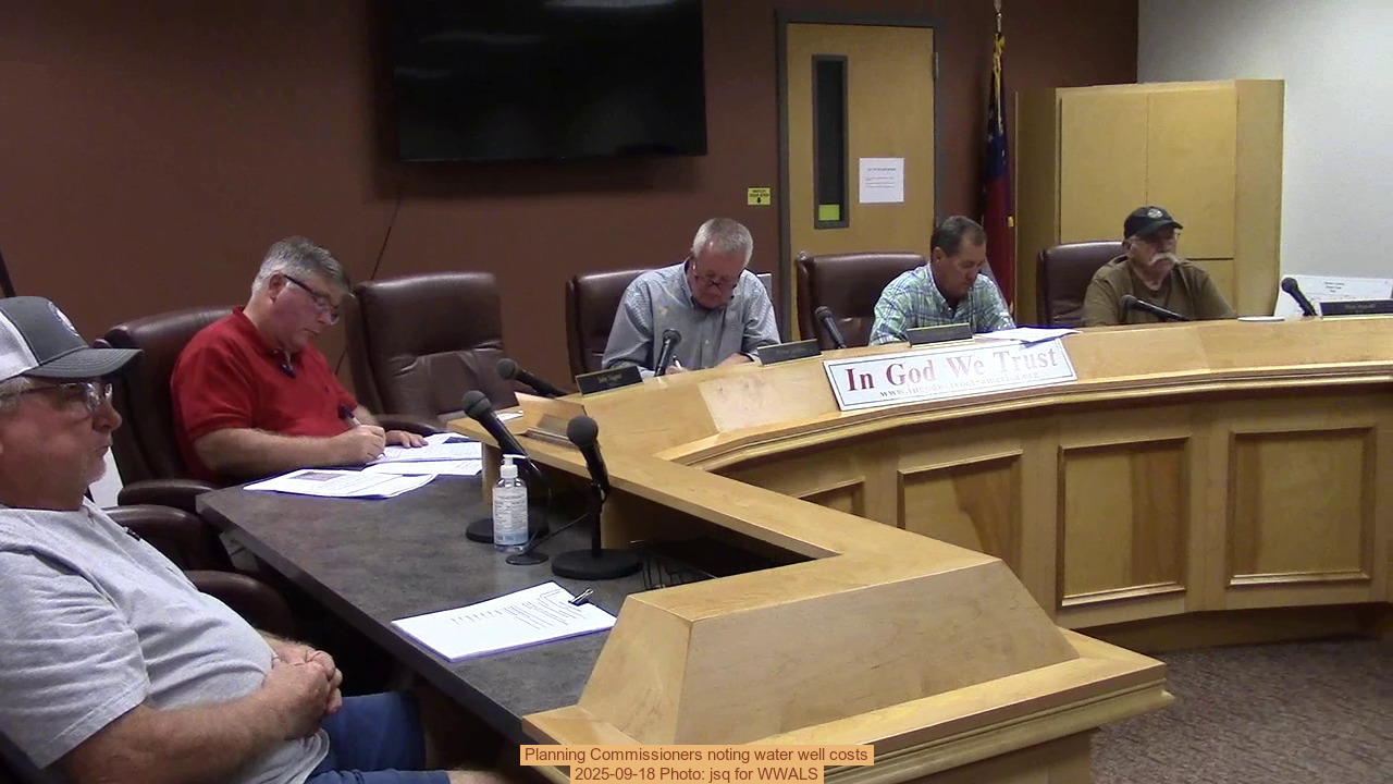 Planning Commissioners noting water well costs 2025-09-18 Photo: jsq for WWALS