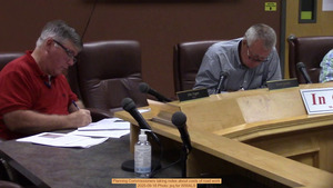 [Planning Commissioners taking notes about costs of road work 2025-09-18 Photo: jsq for WWALS]