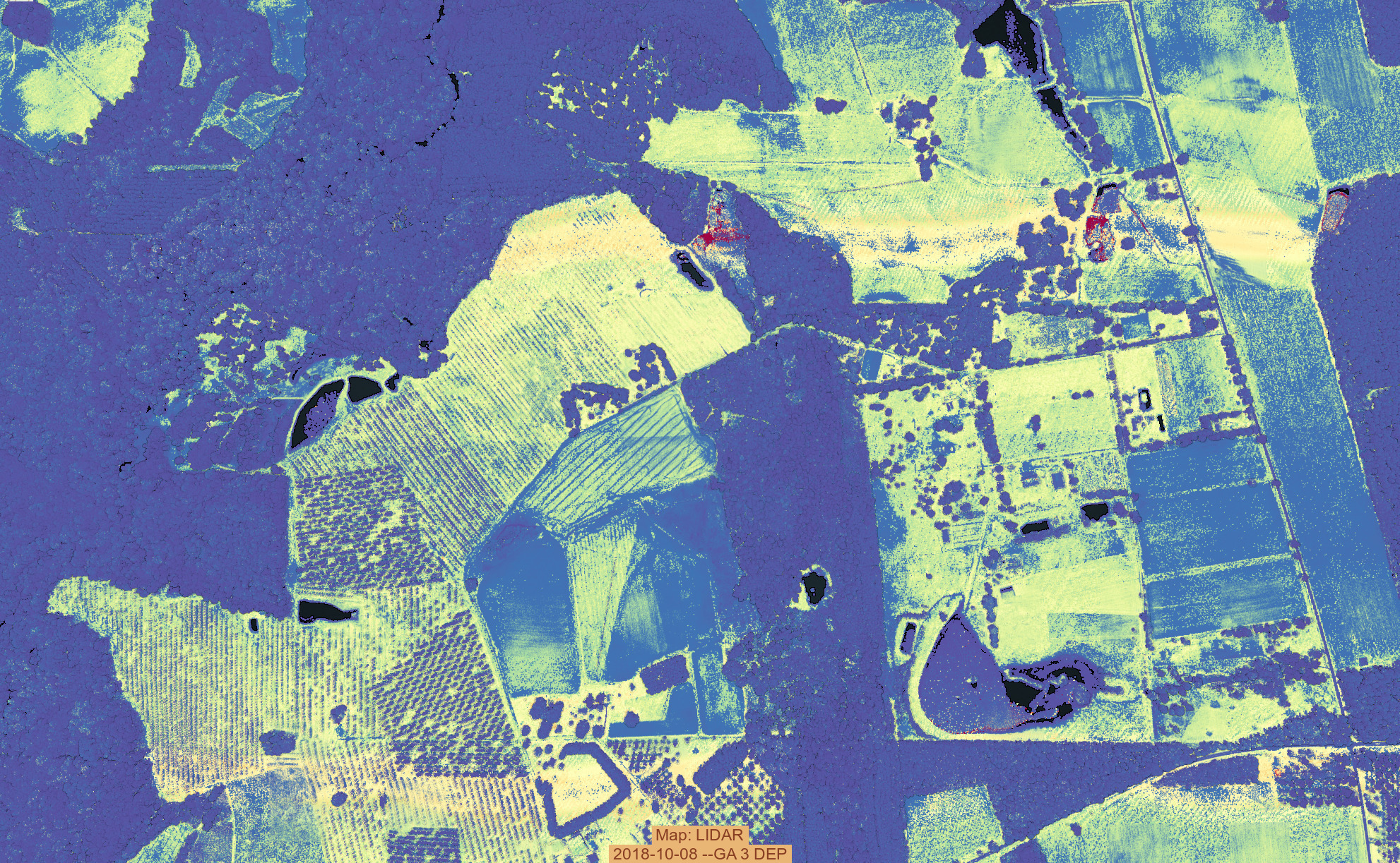 Map: LIDAR 2018-10-08 --GA 3 DEP