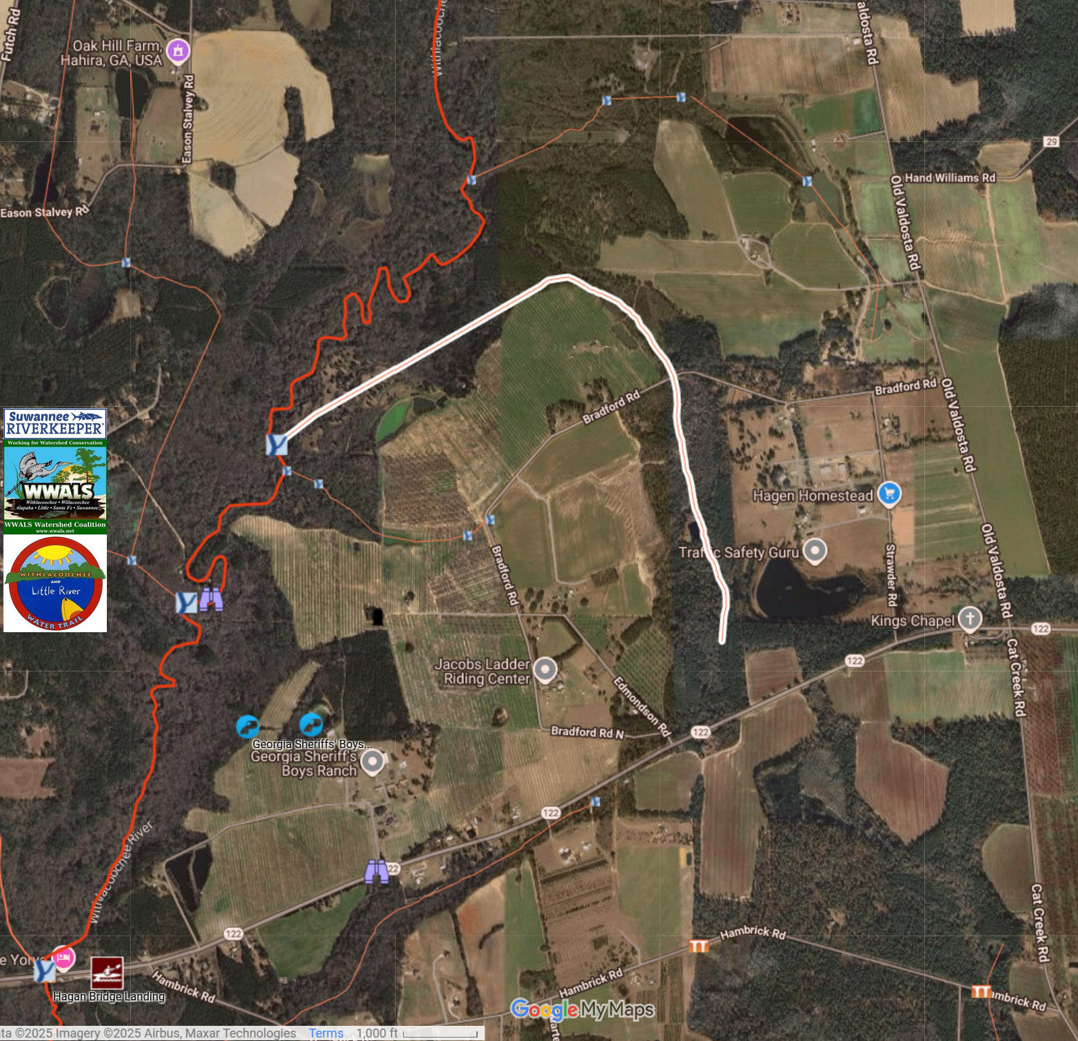 Map: Gin Branch Creek, Bradford Road, 2025-09-18 --WLRWT