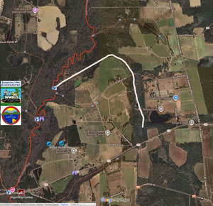 [Map: Gin Branch Creek, Bradford Road, 2025-09-18 --WLRWT]