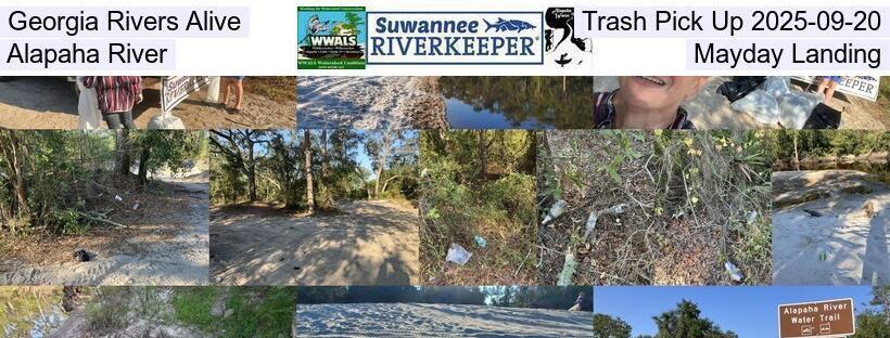 Georgia Rivers Alive Trash Pick Up 2025-09-20, Alapaha River, Mayday Landing