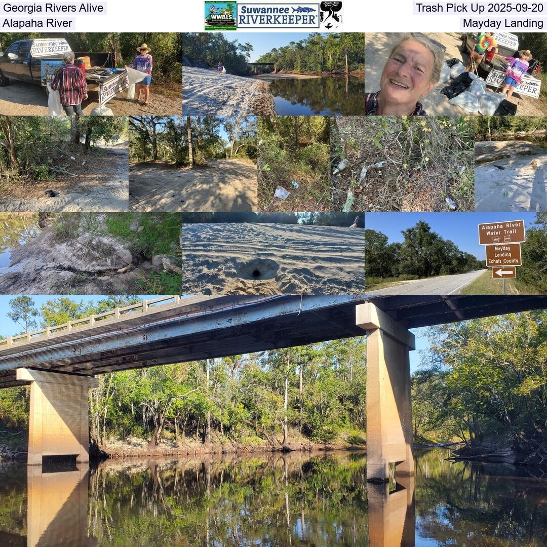 Georgia Rivers Alive Trash Pick Up 2025-09-20, Alapaha River, Mayday Landing