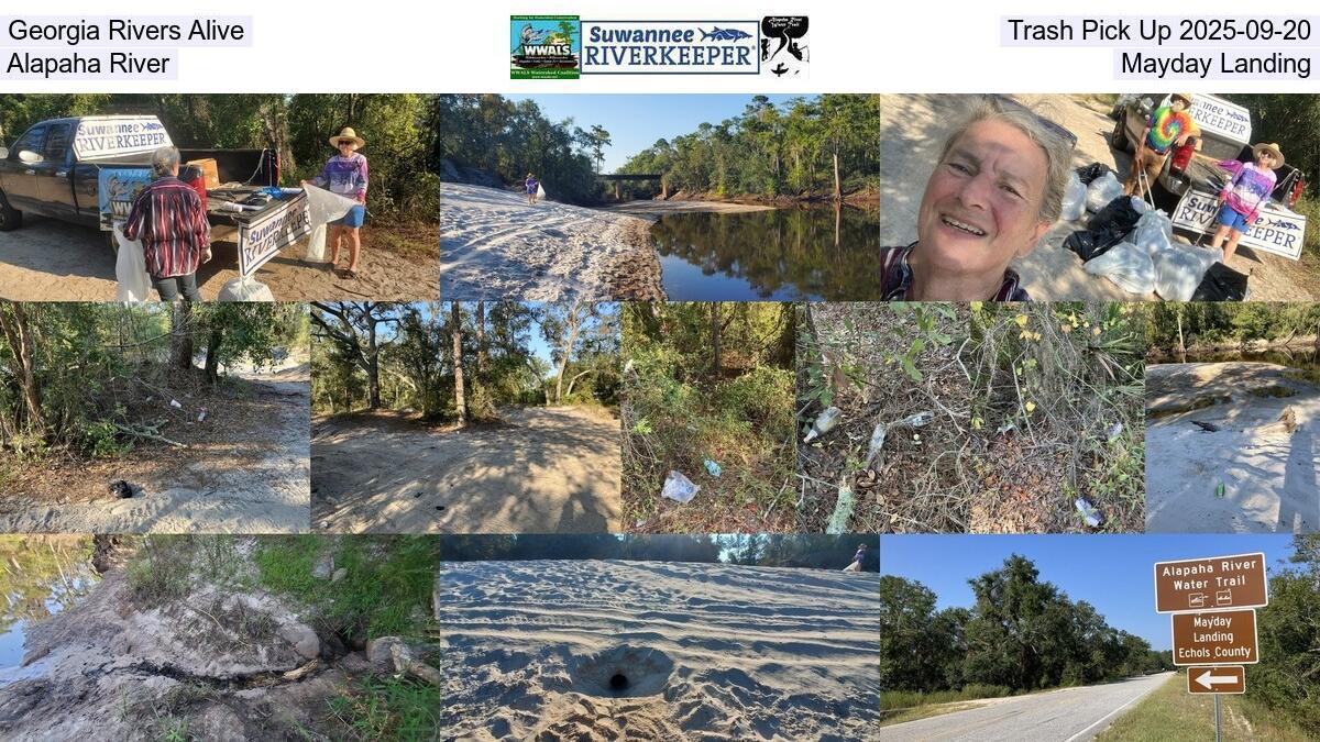 Georgia Rivers Alive Trash Pick Up 2025-09-20, Alapaha River, Mayday Landing