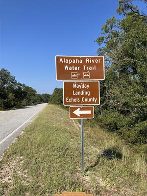 [Mayday Landing road signs, 2025-09-20 --Gretchen Quarterman for WWALS]