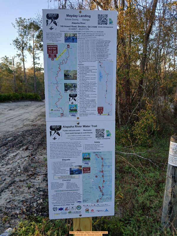 [ARWT At-Water Signs, Mayday Landing, 2025-02-26 --Echols County]