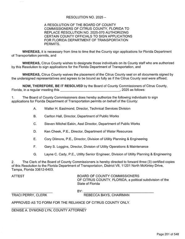 [Resolution about FDOT]