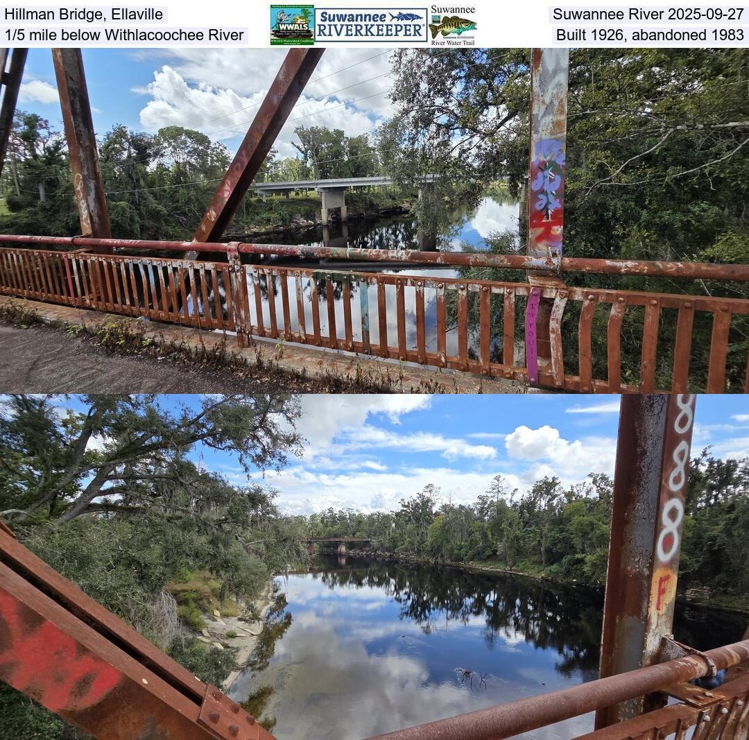 Hillman Bridge, Ellaville, Suwannee River 2025-09-27, 1/5 mile below Withlacoochee River, Built 1926, abandoned 1983