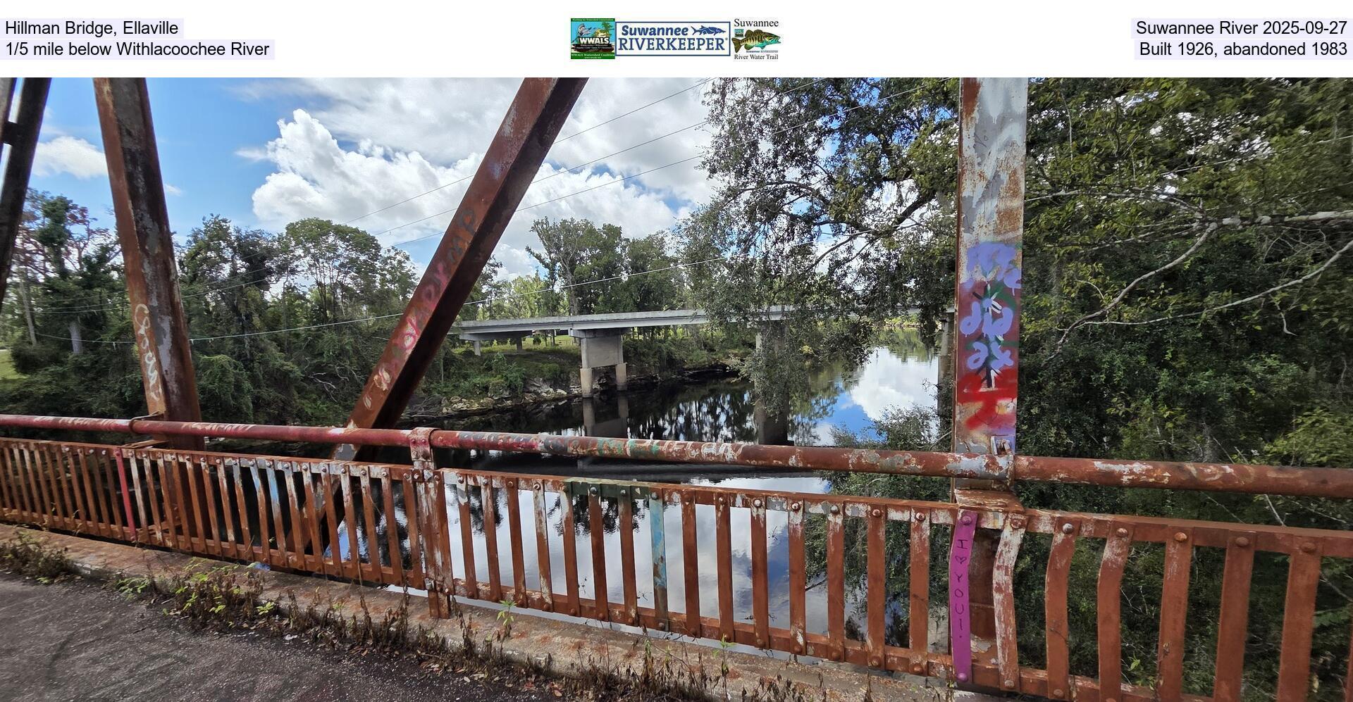 Hillman Bridge, Ellaville, Suwannee River 2025-09-27, 1/5 mile below Withlacoochee River, Built 1926, abandoned 1983