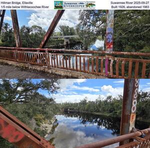 [Hillman Bridge, Ellaville, Suwannee River 2025-09-27, 1/5 mile below Withlacoochee River, Built 1926, abandoned 1983]