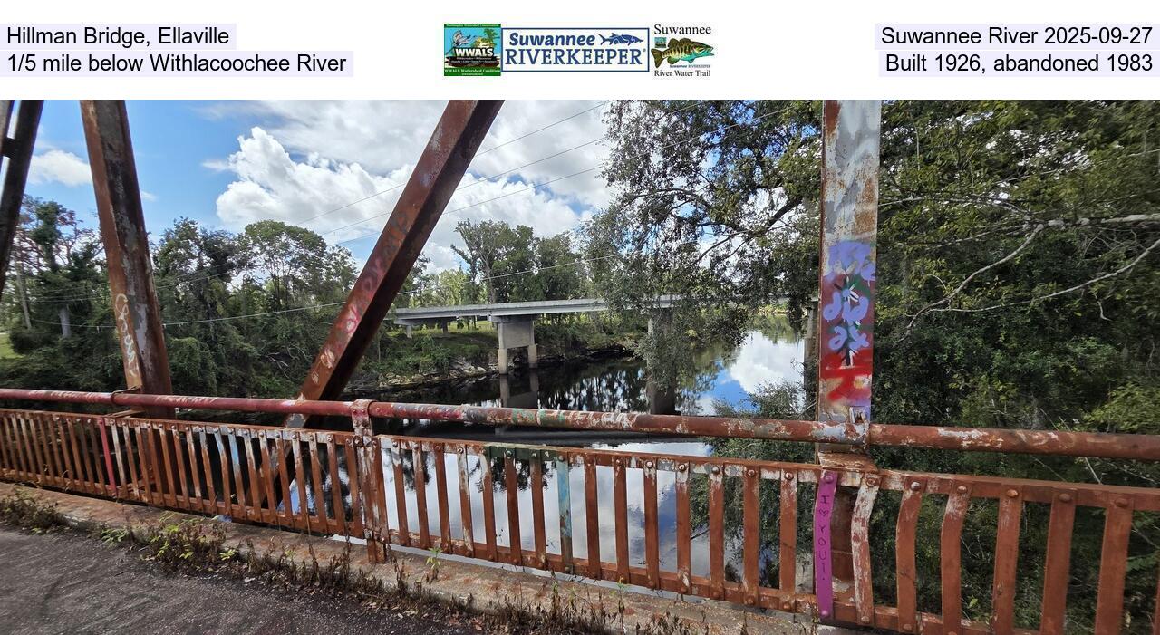 Hillman Bridge, Ellaville, Suwannee River 2025-09-27, 1/5 mile below Withlacoochee River, Built 1926, abandoned 1983
