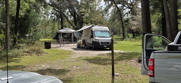 [Camp Host RV, Adams Tract River Camp, 2025:09:27 11:22:44, 30.0346854, -83.0195642]