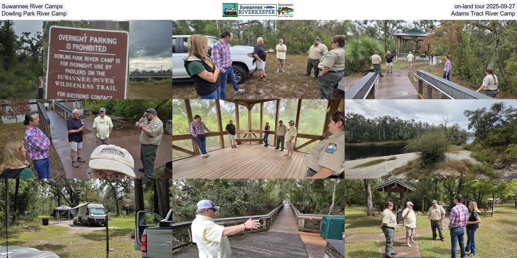 Suwannee River Camps, on-land tour 2025-09-27, Dowling Park River Camp, Adams Tract River Camp
