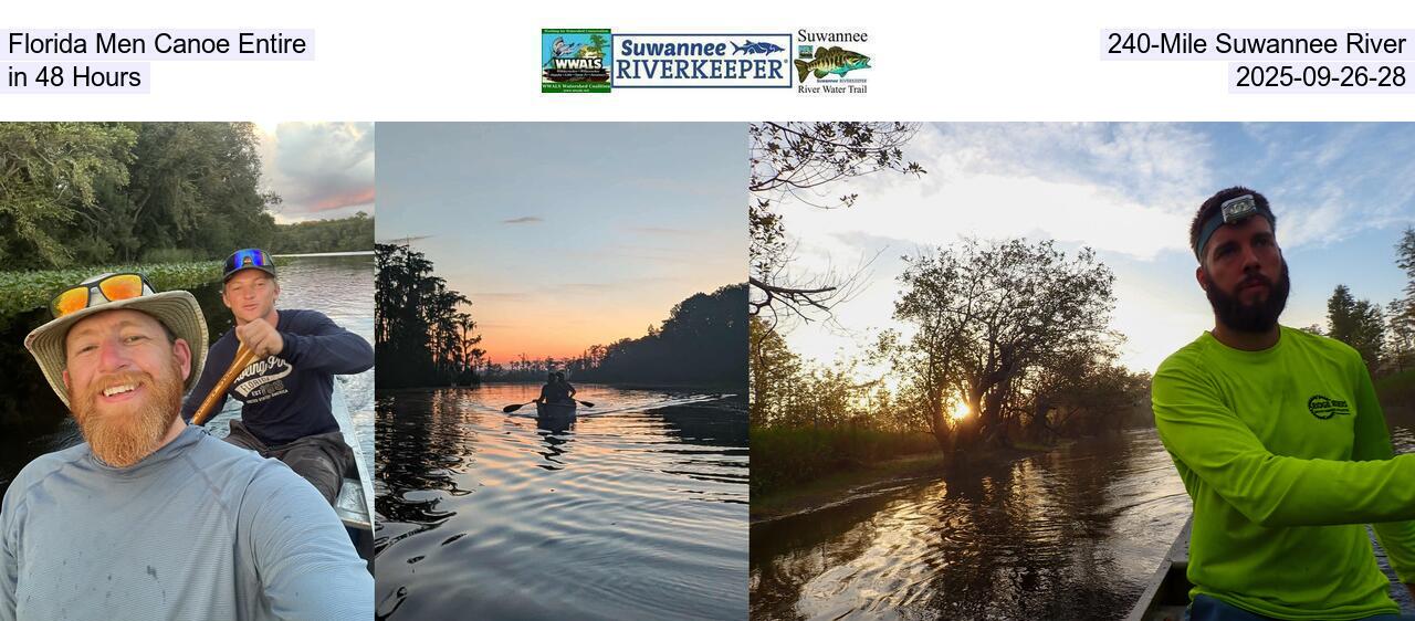 Florida Men Canoe Entire 240-Mile Suwannee River in 48 Hours, 2025-09-26-28