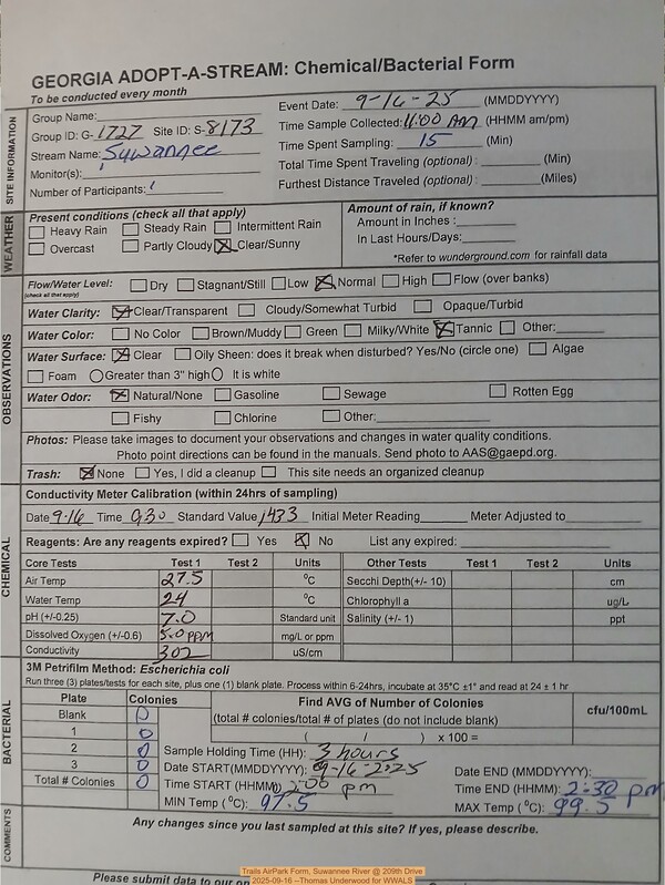 Trails AirPark Form, Suwannee River @ 209th Drive 2025-09-16 --Thomas Underwood for WWALS