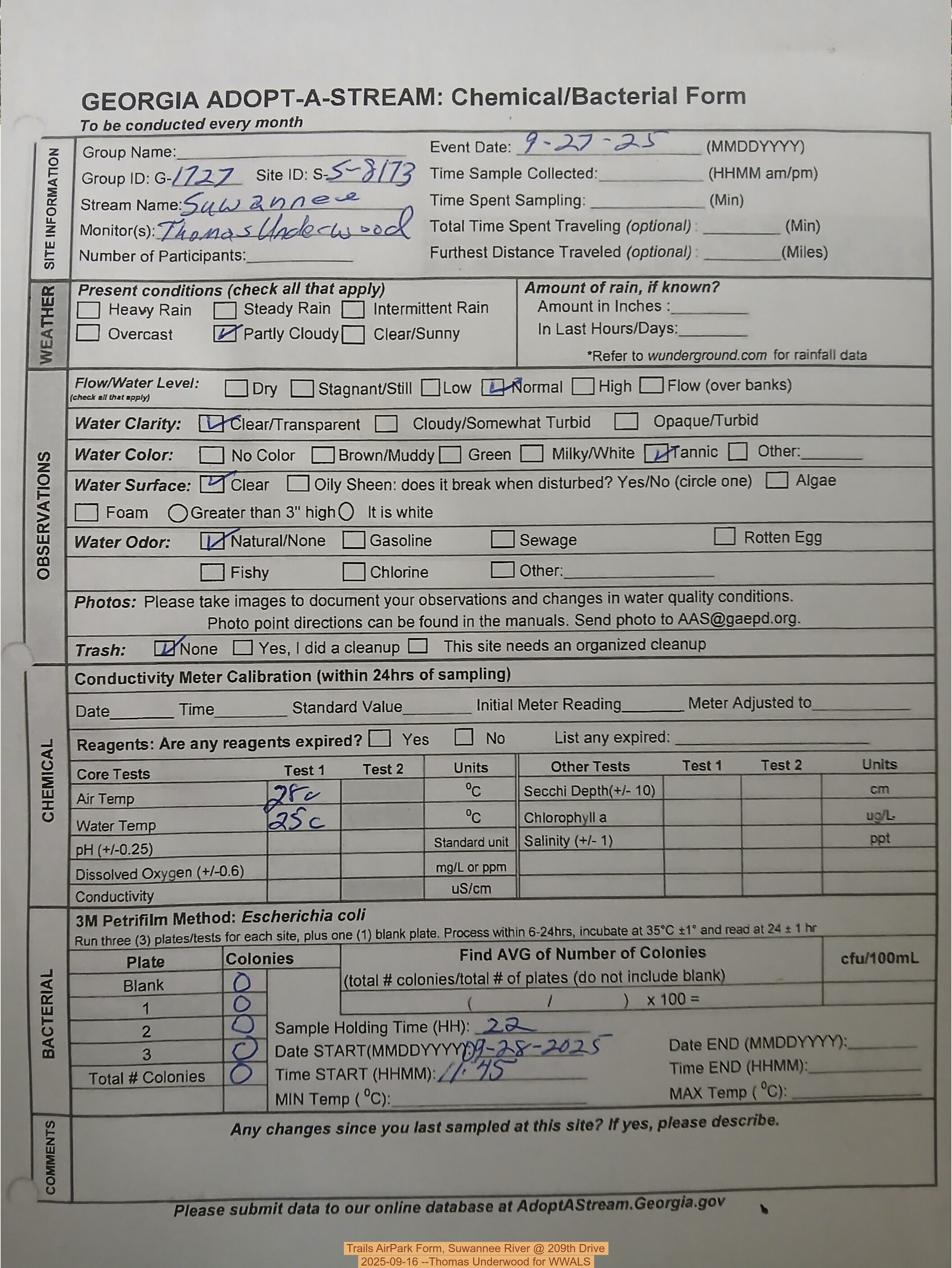 Trails AirPark Form, Suwannee River @ 209th Drive 2025-09-16 --Thomas Underwood for WWALS