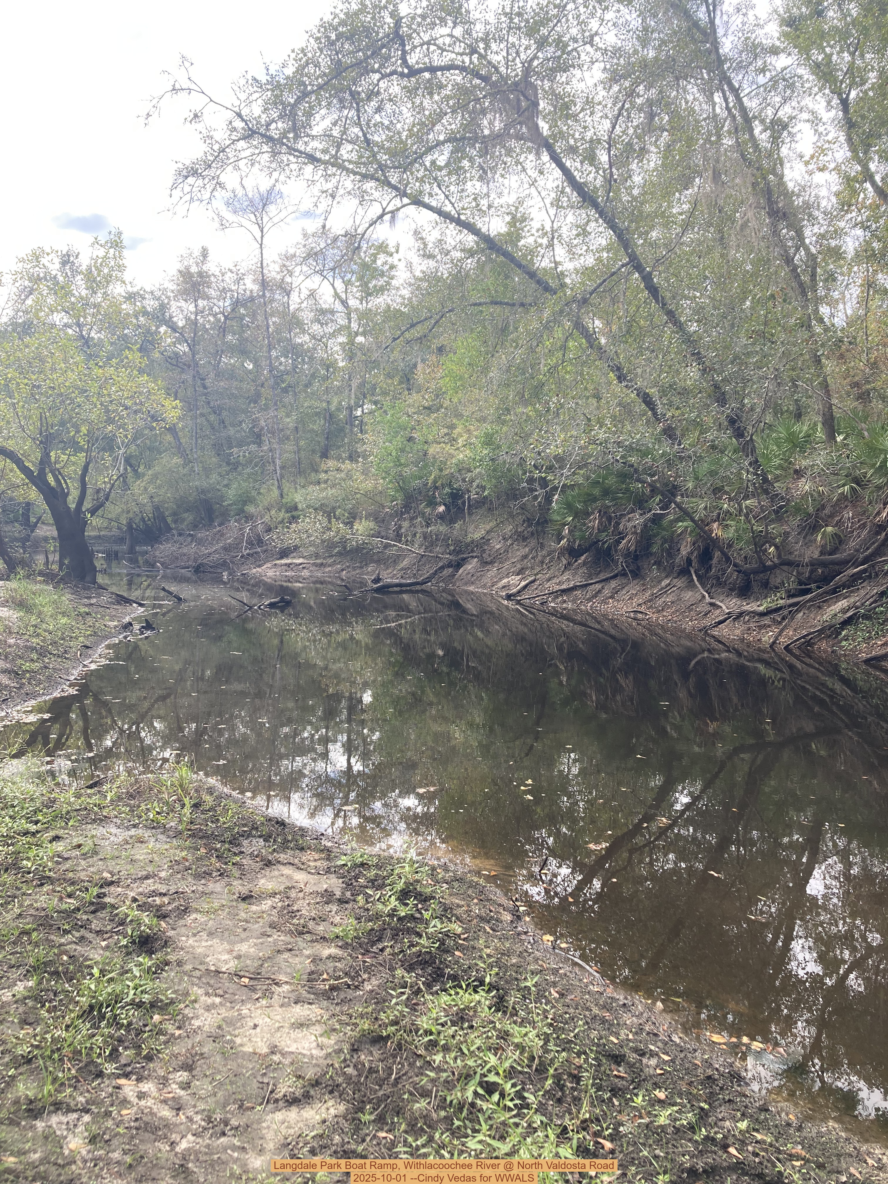 Langdale Park Boat Ramp, Withlacoochee River @ North Valdosta Road 2025-10-01 --Cindy Vedas for WWALS