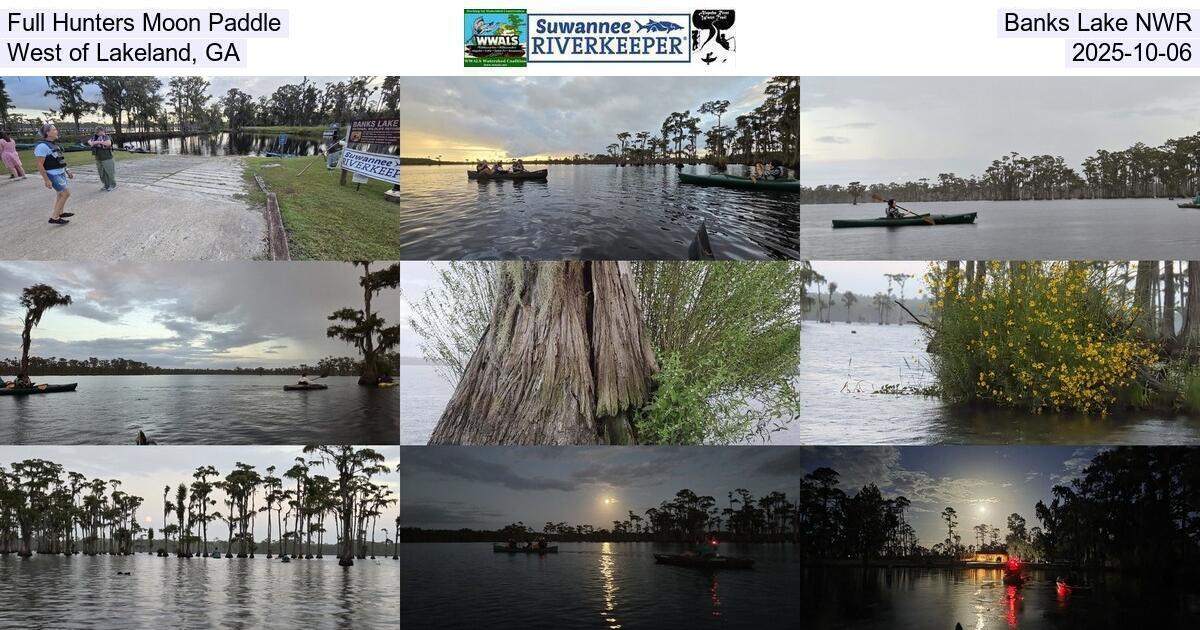 Full Hunters Moon Paddle, Banks Lake NWR, West of Lakeland, GA, 2025-10-06