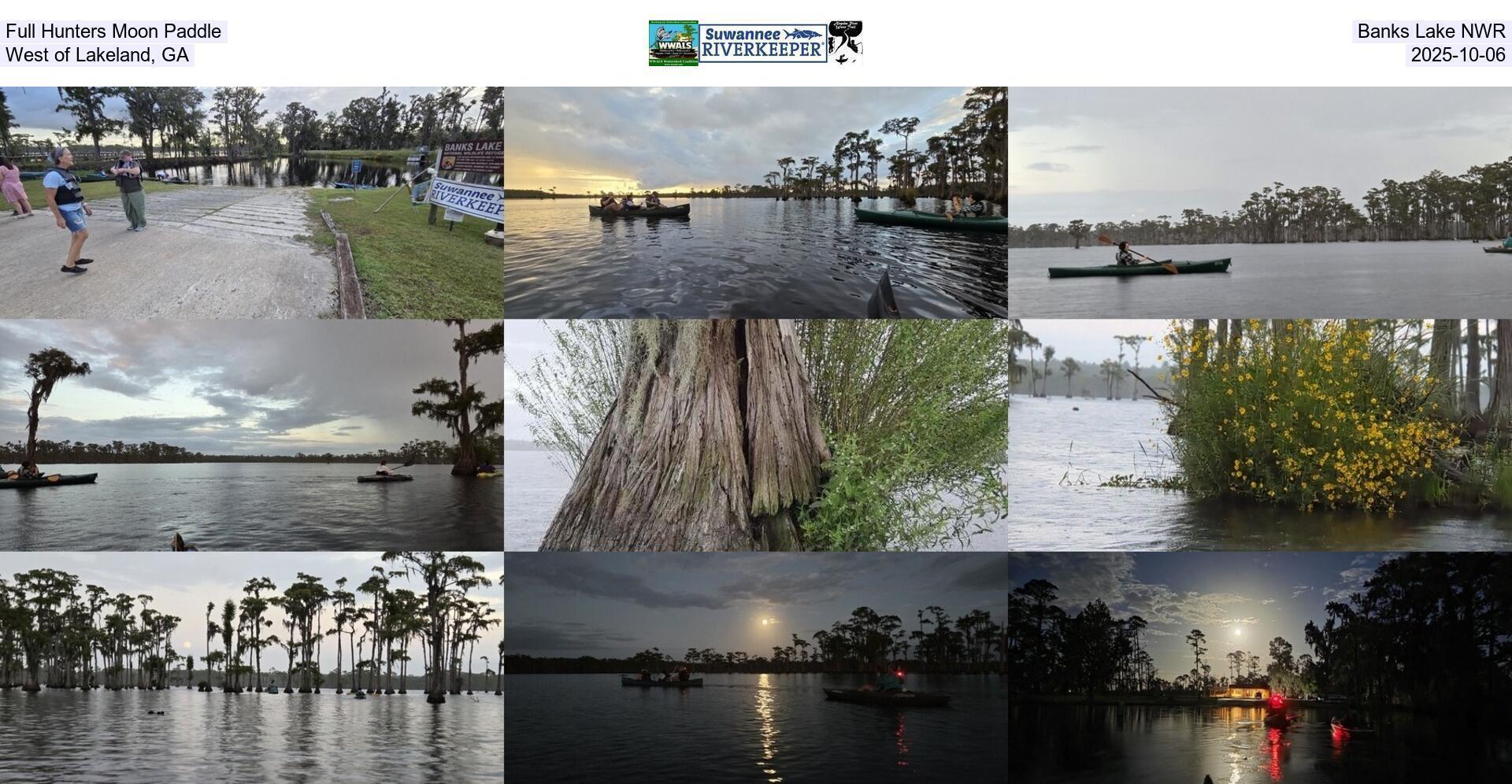 Full Hunters Moon Paddle, Banks Lake NWR, West of Lakeland, GA, 2025-10-06